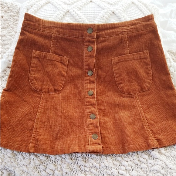 Brandy Melville Corduroy Button Up Skirt - Picture 1 of 3